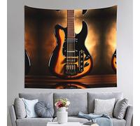 WXXWXD Tapiz de pared impreso con guitarra instrumental de 129,5 x 152,4 cm para decoración de sala de estar, dormitorio, entrada