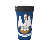 WXXWXD Taza de café portátil de gran capacidad con la bandera del estado de Louisiana, 12 horas de conservación del calor y conservación del frío, adecuada para coches, oficinas, etc.
