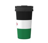 WXXWXD Taza de café portátil de gran capacidad con la bandera del Estado de Palestina, 12 horas de conservación del calor y conservación del frío, adecuada para coches, oficinas, etc.