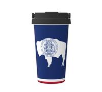 WXXWXD Taza de café portátil de gran capacidad con la bandera del estado de Wyoming, 12 horas de conservación del calor y conservación del frío, adecuada para coches, oficinas, etc.