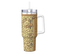 WXXWXD Taza de hielo con diseño de laberinto del tesoro de 40 onzas, cálida y fresca, adecuada para el hogar, la oficina y el uso al aire libre