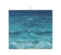 WXXWXD The Deep Blue Sea - Tapete absorbente de cocina con estampado de mar azul profundo, 16 x 18 pulgadas, tapete decorativo grueso y duradero para encimera