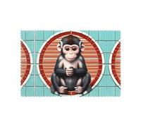 WXXWXD The Silent Monkey - Juego de manteles individuales impresos, 30,5 x 45,7 cm, para decoración de restaurante, hogar, fiesta, boda