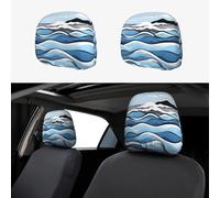 WXXWXD Waves Lapping at The Rocks - Funda para reposacabezas de coche, 2 unidades, adecuada para coches, SUV, camiones, furgonetas, etc., para mejorar la comodidad en el coche