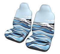 WXXWXD Waves Lapping at The Rocks - Juego de 2 protectores de asiento de coche, aptos para camiones, furgonetas, coches, etc. Fácil de instalar