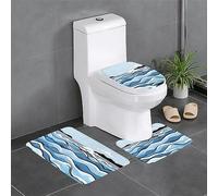 WXXWXD Waves Lapping at The Rocks - Juego de alfombras de baño (3 piezas) para bañera/cocina/puerta, apto para uso en interiores y exteriores