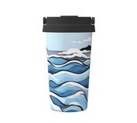 WXXWXD Waves Lapping At The Rocks - Taza de café portátil de gran capacidad, 12 horas de conservación del calor y conservación del frío, adecuada para coches, oficinas, etc.