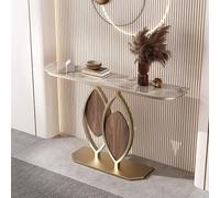 WXXZCE Mesa Recibidor Entrada, Consola Entrada Recibidor, Tablero de Roca Engrosado, Estructura de Hierro Forjado, Adecuada para Pasillos, Vestíbulos y Entradas(Gray,150cm/59in)