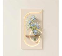 WXZXWXZX Decoracion Pared Estrecho con Luces LED para Entrada,Cuadros Decorativos vertical de Arenisca con Estante para Vestíbulo y Pasillo(Wit,70x140cm (27.6x55.1in))