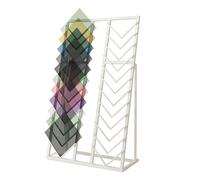 WXZXWXZX Expositor metálico de baldosas para Suelo, Ideal para exhibiciones de Pisos de Madera, Vidrio o Piedra, en Salas de exposiciones y Stands de vendedores(Wit,105 * 50CM/41.3 * 19.7in)