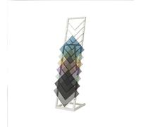 WXZXWXZX Expositor metálico de baldosas para Suelo, Ideal para exhibiciones de Pisos de Madera, Vidrio o Piedra, en Salas de exposiciones y Stands de vendedores(Wit,40 * 50CM/15.8 * 19.7in)