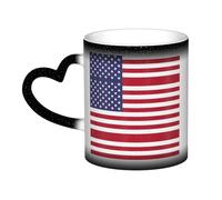 WXZYFP Bandera americana negra. Es una taza que cambia de color, negro para frío y blanco para caliente, y más duradero después del lavado a mano. Pijama para mujer de manga corta, camisetas de pijama