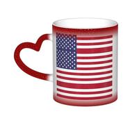 WXZYFP Bandera americana roja. Es una taza que cambia de color, negro para frío y blanco para calor, y más duradero después del lavado a mano. Pijama para mujer de manga corta, camisetas de pijama