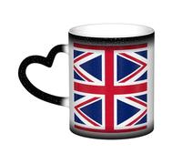 WXZYFP Bandera británica negra. Es una taza que cambia de color, negro para frío y blanco para caliente, y más duradero después del lavado a mano. Pijama para mujer de manga corta, camisetas de pijama