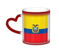 WXZYFP Bandera de Ecuador roja. Es una taza que cambia de color, negro para frío y blanco para caliente, y más duradero después del lavado a mano. Pijama para mujer de manga corta, camisetas de pijama