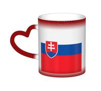 WXZYFP Bandera de Eslovaquia roja. Es una taza que cambia de color, negro para frío y blanco para caliente, y más duradero después del lavado a mano. Pijama para mujer de manga corta, camiseta de