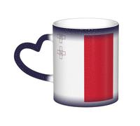 WXZYFP Bandera de Malta azul. Es una taza que cambia de color, negro para frío y blanco para caliente, y más duradero después del lavado a mano. Pijama para mujer de manga corta, camisetas de pijama