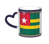 WXZYFP Bandera de Togo azul. Es una taza que cambia de color, negro para frío y blanco para caliente, y más duradera después del lavado a mano. Pijama para mujer de manga corta, camisetas de pijama