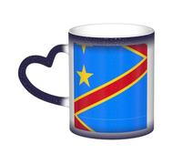 WXZYFP Bandera del Congo azul. Es una taza que cambia de color, negro para frío y blanco para caliente, y más duradero después del lavado a mano. Pijama para mujer de manga corta, camisetas de pijama