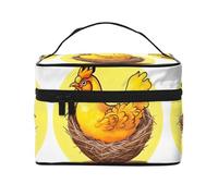 WXZYFP Bird's Nest Golden Chicken - Bolsa de cosméticos portátil multifuncional con diseño de capas internas y externas, fácil de organizar varios suministros.