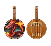 WXZYFP Bolsa de almacenamiento de piel sintética con estampado de Dragon King en color marrón fuego, diseño de 5 tachuelas con un clip para cinturón de 20 cm.