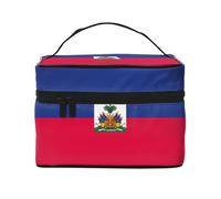 WXZYFP Bolsa de cosméticos de viaje con bandera de Haití, esencial para los entusiastas de los viajes al aire libre, tiene una estructura interna simple.