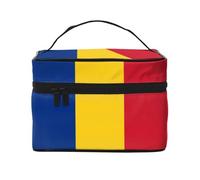 WXZYFP Bolsa de cosméticos de viaje con la bandera de Rumanía, esencial para los entusiastas de los viajes al aire libre, tiene una estructura interna simple.