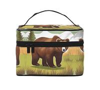 WXZYFP Bolsa de cosméticos de viaje con oso marrón, esencial para los entusiastas de los viajes al aire libre, tiene una estructura interna simple.