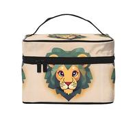 WXZYFP Bolsa de cosméticos de viaje de león de dibujos animados, esencial para los entusiastas de los viajes al aire libre, tiene una estructura interna simple.