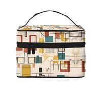 WXZYFP Bolsa de cosméticos de viaje moderna de mediados de siglo, esencial para los entusiastas de los viajes al aire libre, tiene una estructura interna simple.