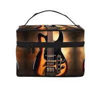 WXZYFP Bolsa de cosméticos de viaje para guitarra instrumental, esencial para los entusiastas de los viajes al aire libre, tiene una estructura interna simple, color negro, talla única