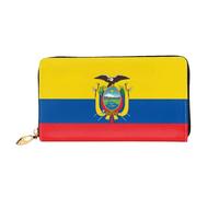 WXZYFP Cartera larga de cuero con la bandera de Ecuador, impresión de doble cara, material de cuero de microfibra, unisex, impermeable y duradero