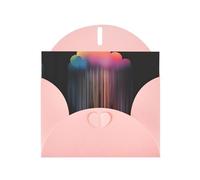 WXZYFP Coloridas tarjetas de felicitación de papel nacarado rosa con diseño de arco iris, brillantes en ambos lados, adecuadas para saludos de vacaciones.