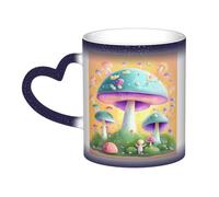 WXZYFP Fantasía azul hongo. Es una taza que cambia de color, negro para frío y blanco para calor, y más duradera después del lavado a mano. Pijama para mujer de manga corta, camisetas de pijama para