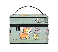 WXZYFP La bolsa de cosméticos de viaje con diseño de mariposa de gatito, esencial para los entusiastas de los viajes al aire libre, tiene una estructura interna simple.
