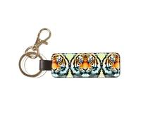 WXZYFP Llavero de coche con cabeza de tigre pequeño y gordo con personalidad creativa, llavero simple para hombres y mujeres, cordón para parejas.
