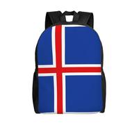 WXZYFP Mochila de cuerpo completo impresa de una sola cara con la bandera de Islandia, adecuada para viajes, deportes, trabajo, tela impermeable