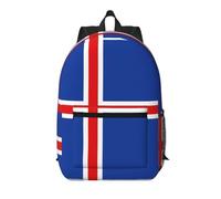 WXZYFP Mochila de viaje para laptop de 17 pulgadas, mochila grande impermeable con la bandera de Islandia.
