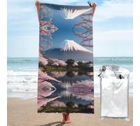WXZYFP Monte Fuji a principios de primavera de 27.5 x 55 pulgadas. Es una toalla de baño de fibra de secado rápido (estilo vertical), adecuada para deportes, viajes y uso doméstico.