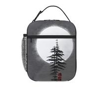 WXZYFP Moon Pine Tree - Bolsa de almuerzo portátil con aislamiento, colores ricos, tela Oxford (100% poliéster) + acolchado + PEVA
