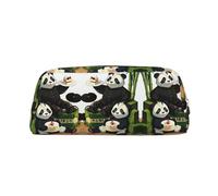 WXZYFP Pandas of Father and Son El estuche está hecho de cuero de grano cruzado (PVC), forro 100% poliéster e impresión a pantalla completa