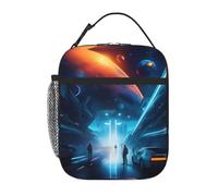 WXZYFP Science Fiction Future - Bolsa de almuerzo portátil con aislamiento, colores ricos, tela Oxford (100% poliéster) + acolchado + PEVA