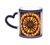 WXZYFP Turning the flame Blue Es una taza que cambia de color, negro para frío y blanco para caliente, y más duradero después del lavado a mano. Pijama para mujer de manga corta, camiseta de pijama