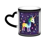 WXZYFP Una estrella de un caballo negro. Es una taza que cambia de color, negro para frío y blanco para caliente, y más duradero después del lavado a mano. Pijama para mujer de manga corta, camisetas
