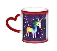 WXZYFP Una estrella roja de un caballo. Es una taza que cambia de color, negro para frío y blanco para caliente, y más duradero después del lavado a mano. Pijama para mujer de manga corta, camiseta de