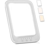 WY8 Lámpara de luz diurna grande, lámpara de terapia de luz LED, luz SAD, 20000 Lux, 3 modos de color, 10 intensidades de luz ajustables, temporizador, lámpara de luz solar con control táctil para el