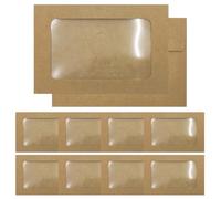 WYAN 10 pieza Sobres de papel Kraft antiguo, Sobres ventana, Sobre Cierre a presión - 155 x 104mm - Marrón para tarjetas, fotos, tarjetas de invitación, tarjetas de felicitación