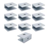 WYAN 10 Piezas Clip de Vidrio Cuadrado,Aluminio Abrazaderas Vidrio,Marco de Fijación de Vidrio para Instalar Vidrio de 6-8 mm de Espesor(Sin tornillos)