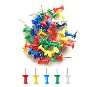 WYAN 100 Unidades de Alfileres de Colores para Chinchetas, Chincheta de Mapa de Dibujo Reutilizables, Pines de Empuje con Cabeza de Plástico y Punta de Acero