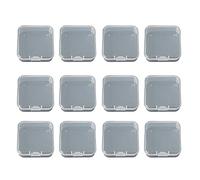 WYAN 12 paquetes de cajas cuadradas de plástico con tapas, para organizar cajas de cuentas, tapones para los oídos y otros artículos pequeños (5.5x5.5cm)